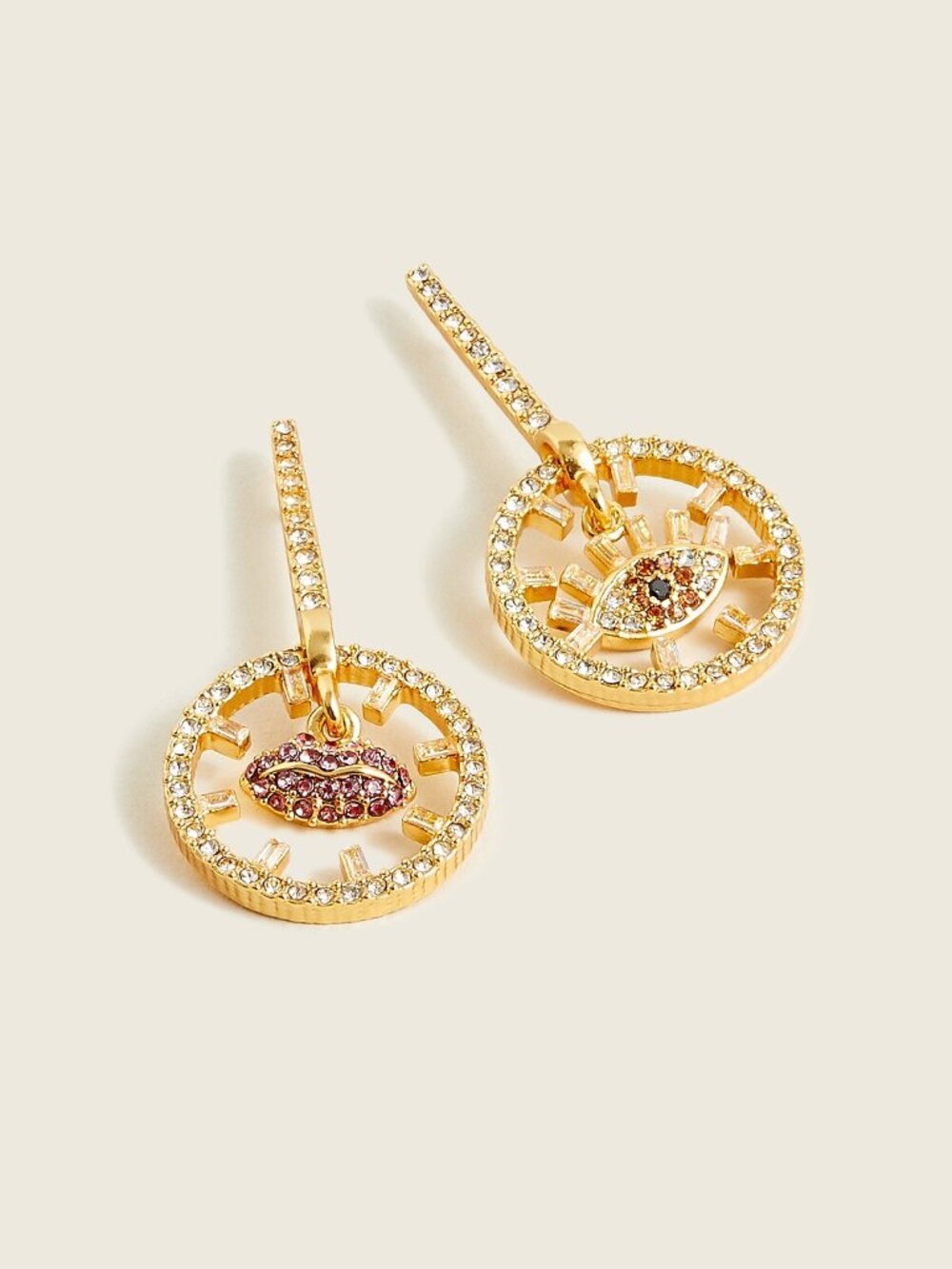 J. Crew Eye and Lip Drop Earrings